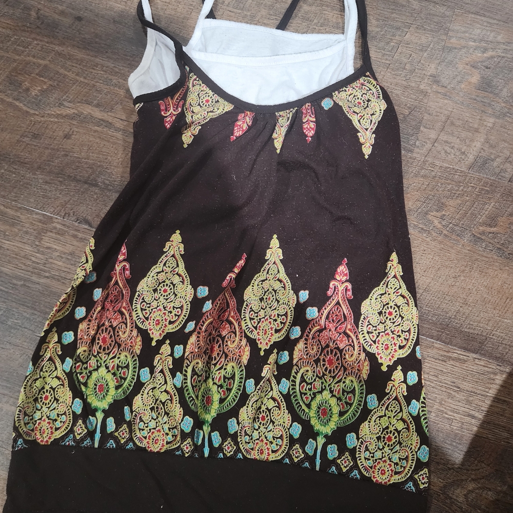 Weavers Black and Multicolor Tank Top